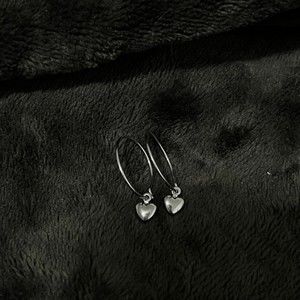 Brandy melville mini heart charm hoop earrings